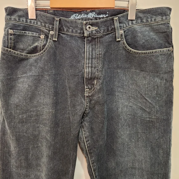 Eddie Bauer Jeans Men's 36x30 Blue Dark Wash Relaxed Fit Vintage Y2K Bootcut - Picture 3 of 14